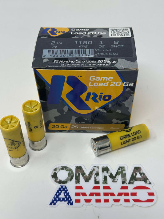 Game Load 28 Low Recoil, 20ga, 2 3/4" #8 , 1oz