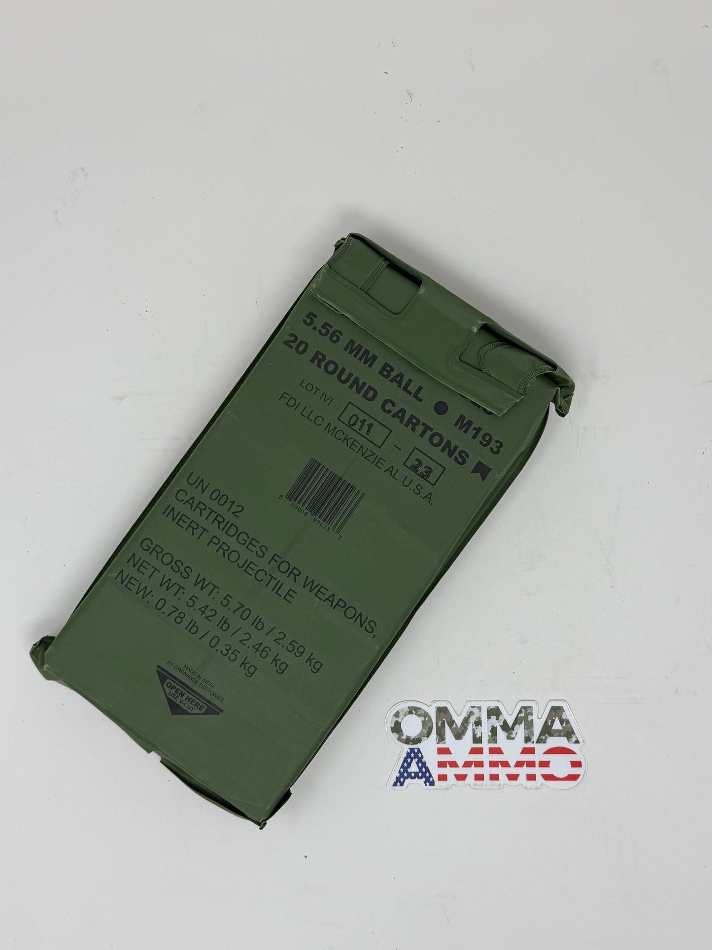 FDI M193 5.56 55gr 1000 rnd case with 5 200rn battle packs inside